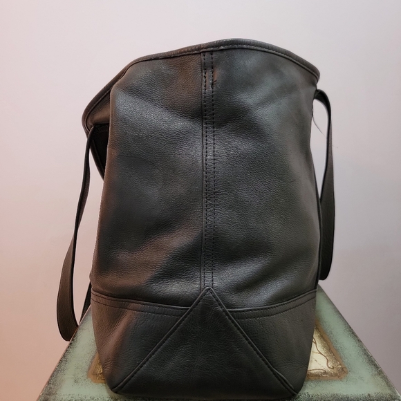 J. Crew Montauk Black Leather Tote Bag - Picture 6 of 12